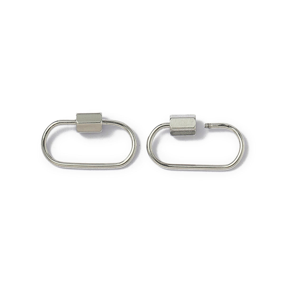 6pcs/lot Stainless Steel Heart Star Screw Lock Clasps Oval Square Connector Buckles for Necklace Keychain DIY Jewelry Making