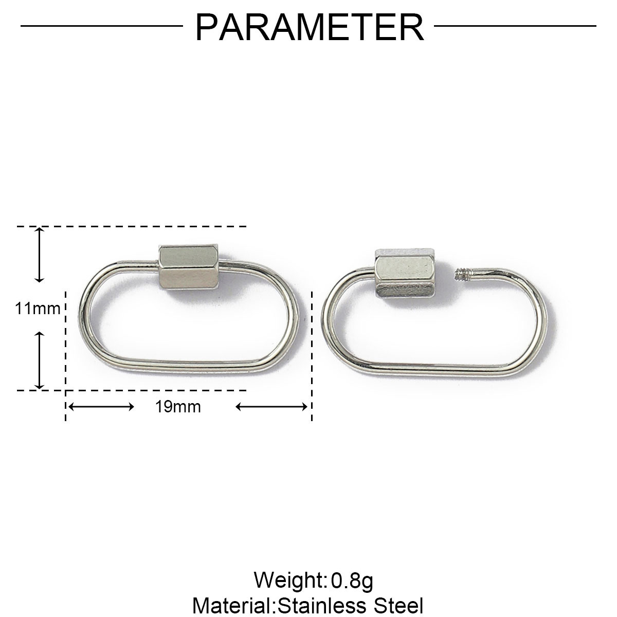6pcs/lot Stainless Steel Heart Star Screw Lock Clasps Oval Square Connector Buckles for Necklace Keychain DIY Jewelry Making