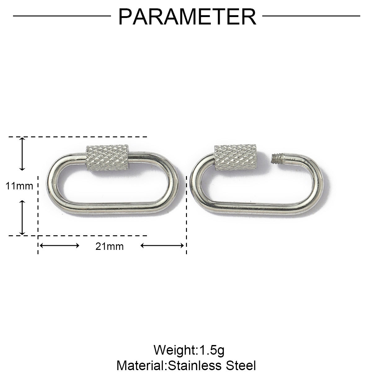 6pcs/lot Stainless Steel Heart Star Screw Lock Clasps Oval Square Connector Buckles for Necklace Keychain DIY Jewelry Making