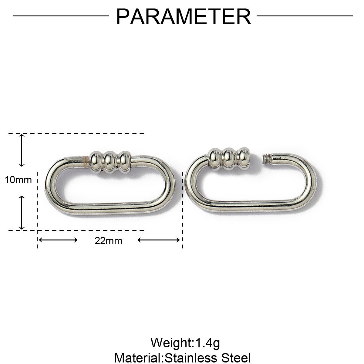 6pcs/lot Stainless Steel Heart Star Screw Lock Clasps Oval Square Connector Buckles for Necklace Keychain DIY Jewelry Making