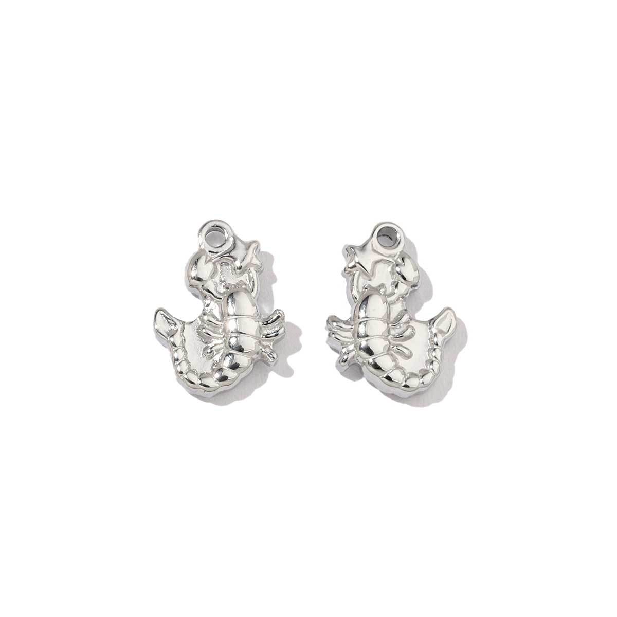 6pcs/pack Stainless Steel Mirror Polish Lobster Starfish Seahorse Charms For Necklace Bracelet Making DIY Accessories