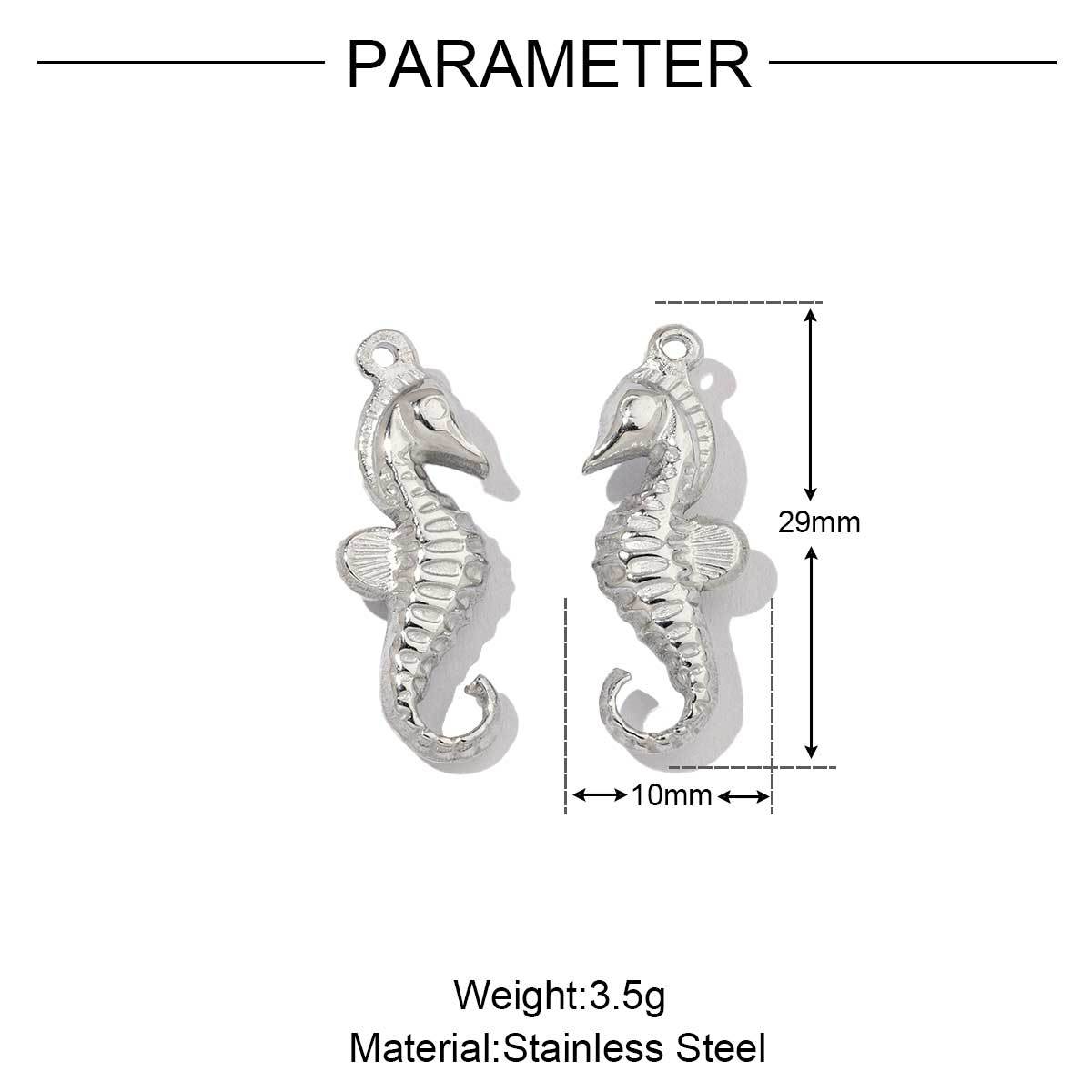 6pcs/pack Stainless Steel Mirror Polish Lobster Starfish Seahorse Charms For Necklace Bracelet Making DIY Accessories