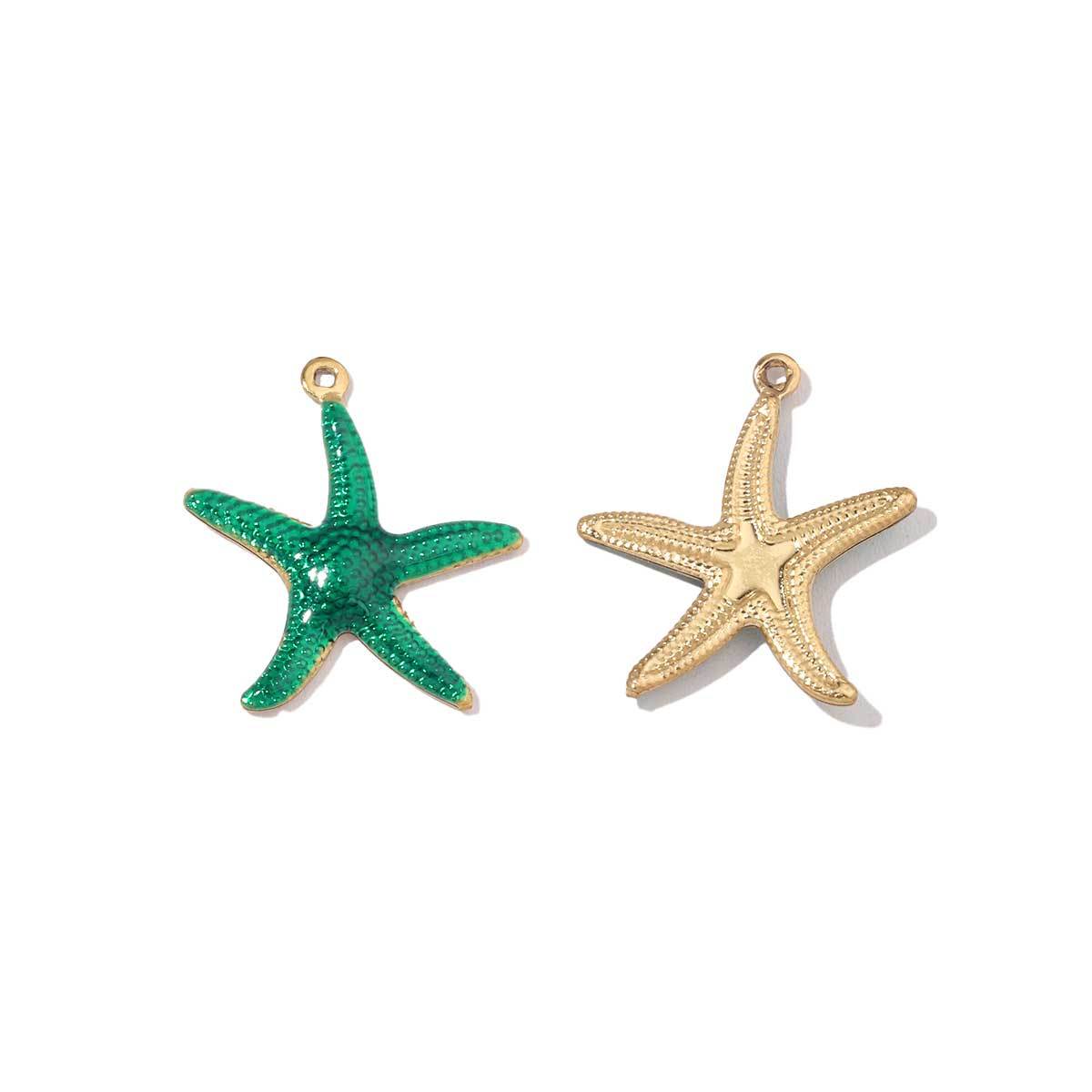 6pcs/pack Stainless Steel Mirror Polish Lobster Starfish Seahorse Charms For Necklace Bracelet Making DIY Accessories