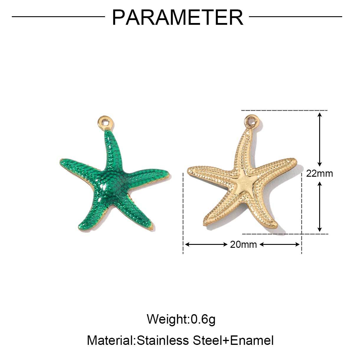 6pcs/pack Stainless Steel Mirror Polish Lobster Starfish Seahorse Charms For Necklace Bracelet Making DIY Accessories