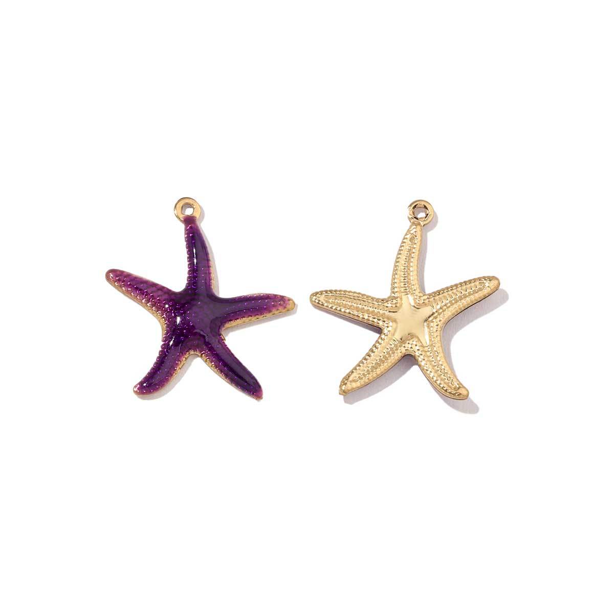 6pcs/pack Stainless Steel Mirror Polish Lobster Starfish Seahorse Charms For Necklace Bracelet Making DIY Accessories