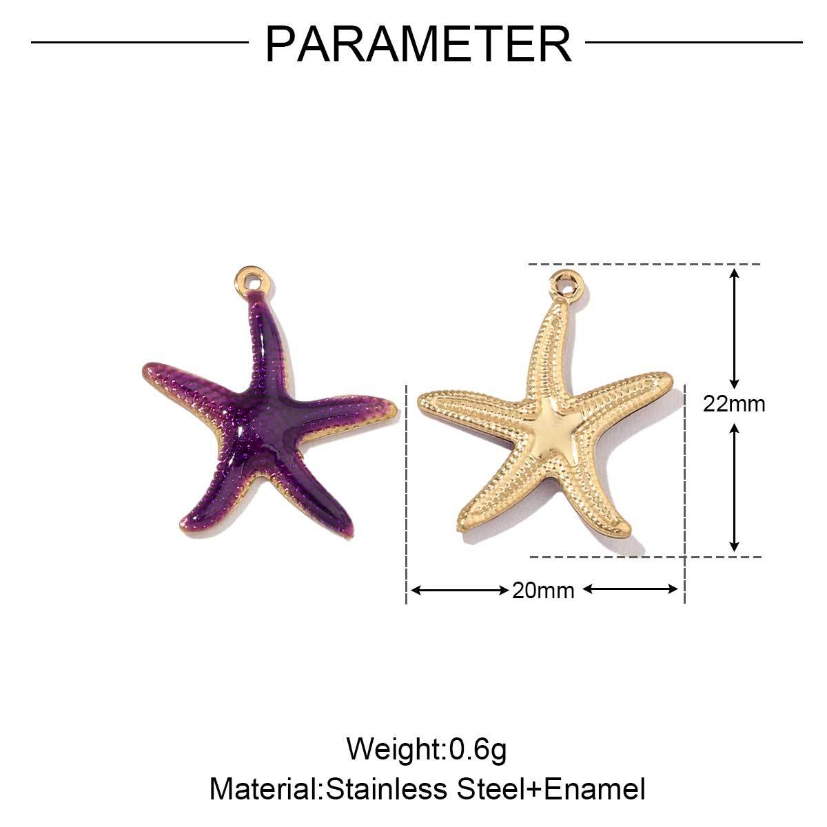 6pcs/pack Stainless Steel Mirror Polish Lobster Starfish Seahorse Charms For Necklace Bracelet Making DIY Accessories