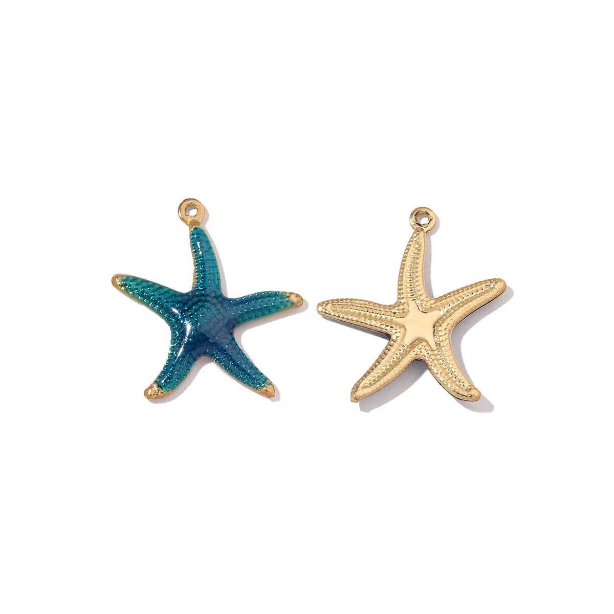 6pcs/pack Stainless Steel Mirror Polish Lobster Starfish Seahorse Charms For Necklace Bracelet Making DIY Accessories