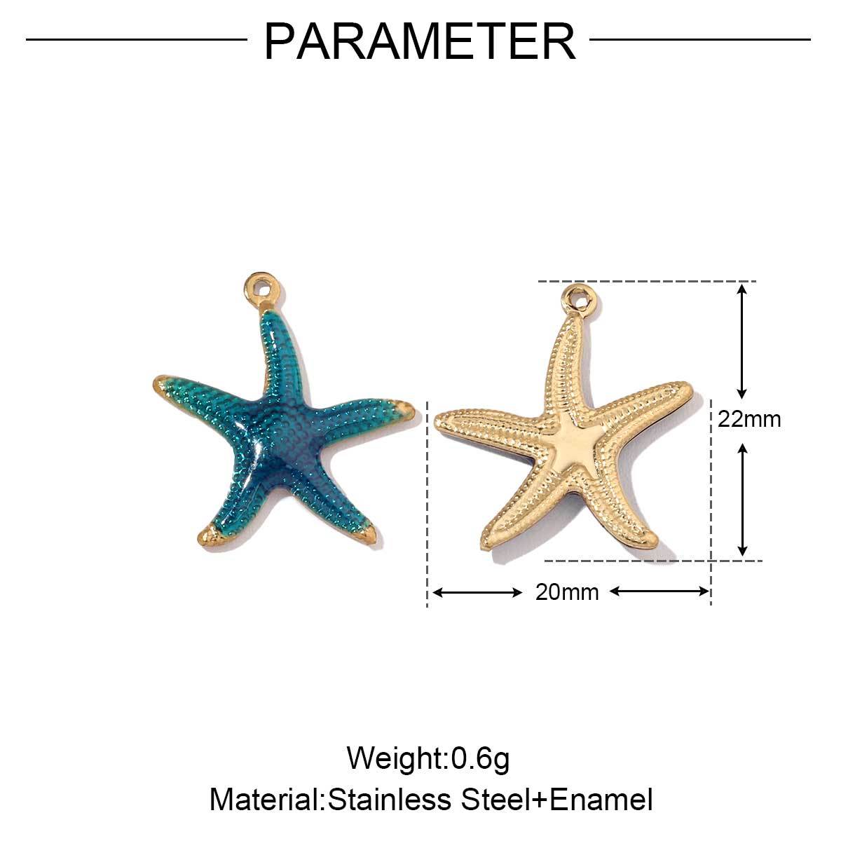 6pcs/pack Stainless Steel Mirror Polish Lobster Starfish Seahorse Charms For Necklace Bracelet Making DIY Accessories