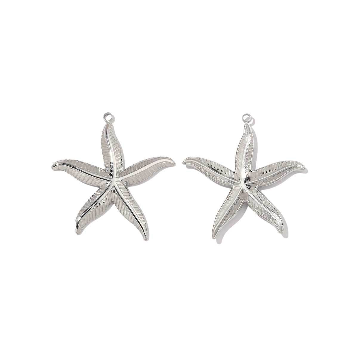 6pcs/pack Stainless Steel Mirror Polish Lobster Starfish Seahorse Charms For Necklace Bracelet Making DIY Accessories