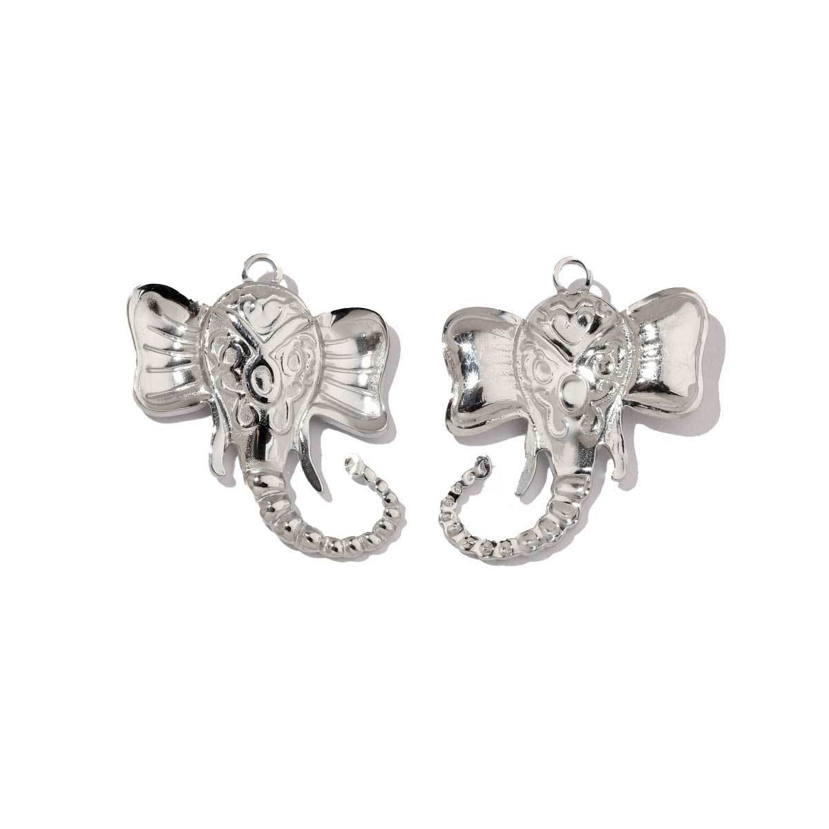 6pcs/pack Mirror Polish Steel Conch Elephant Eagle Charms Geometric Cross DIY Pendant For Necklace Earrings Making Accessories