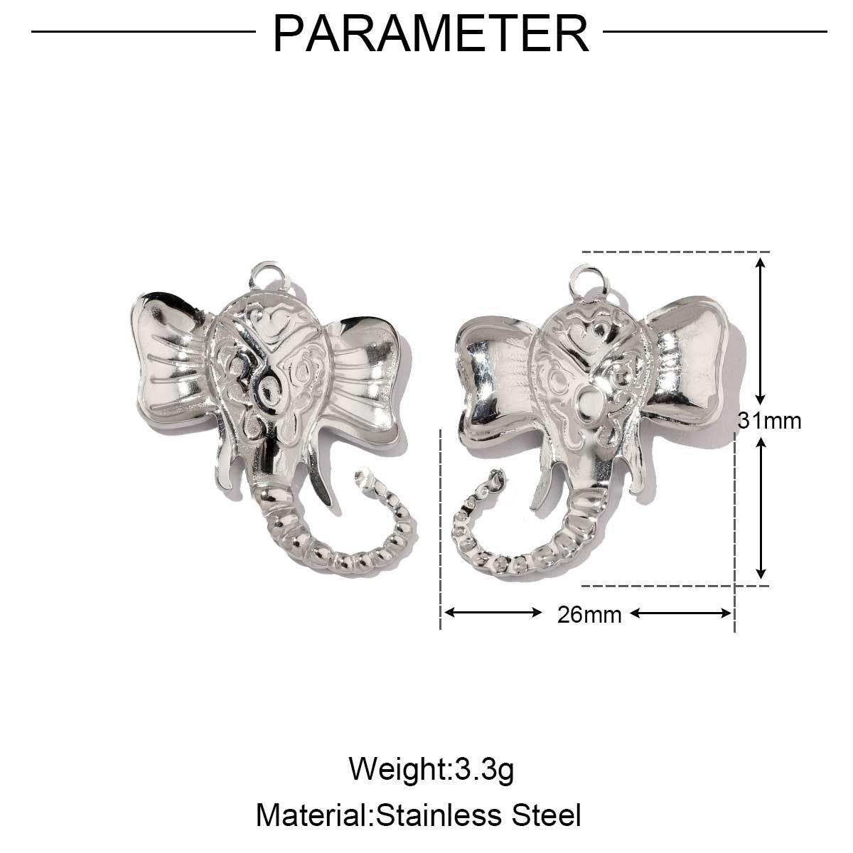 6pcs/pack Mirror Polish Steel Conch Elephant Eagle Charms Geometric Cross DIY Pendant For Necklace Earrings Making Accessories
