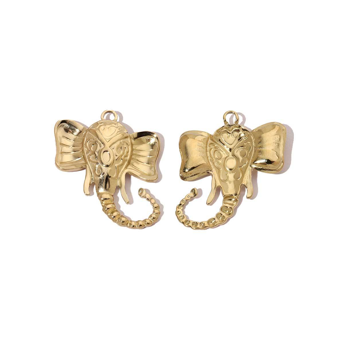 6pcs/pack Mirror Polish Steel Conch Elephant Eagle Charms Geometric Cross DIY Pendant For Necklace Earrings Making Accessories
