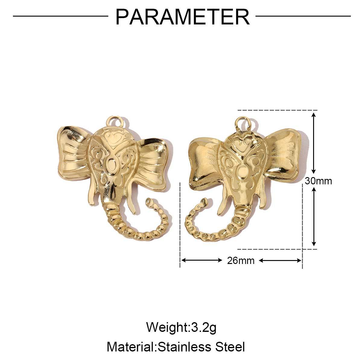 6pcs/pack Mirror Polish Steel Conch Elephant Eagle Charms Geometric Cross DIY Pendant For Necklace Earrings Making Accessories