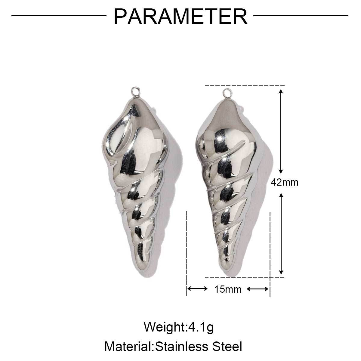 6pcs/pack Mirror Polish Steel Conch Elephant Eagle Charms Geometric Cross DIY Pendant For Necklace Earrings Making Accessories