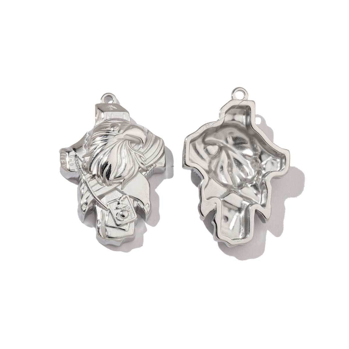 6pcs/pack Mirror Polish Steel Conch Elephant Eagle Charms Geometric Cross DIY Pendant For Necklace Earrings Making Accessories