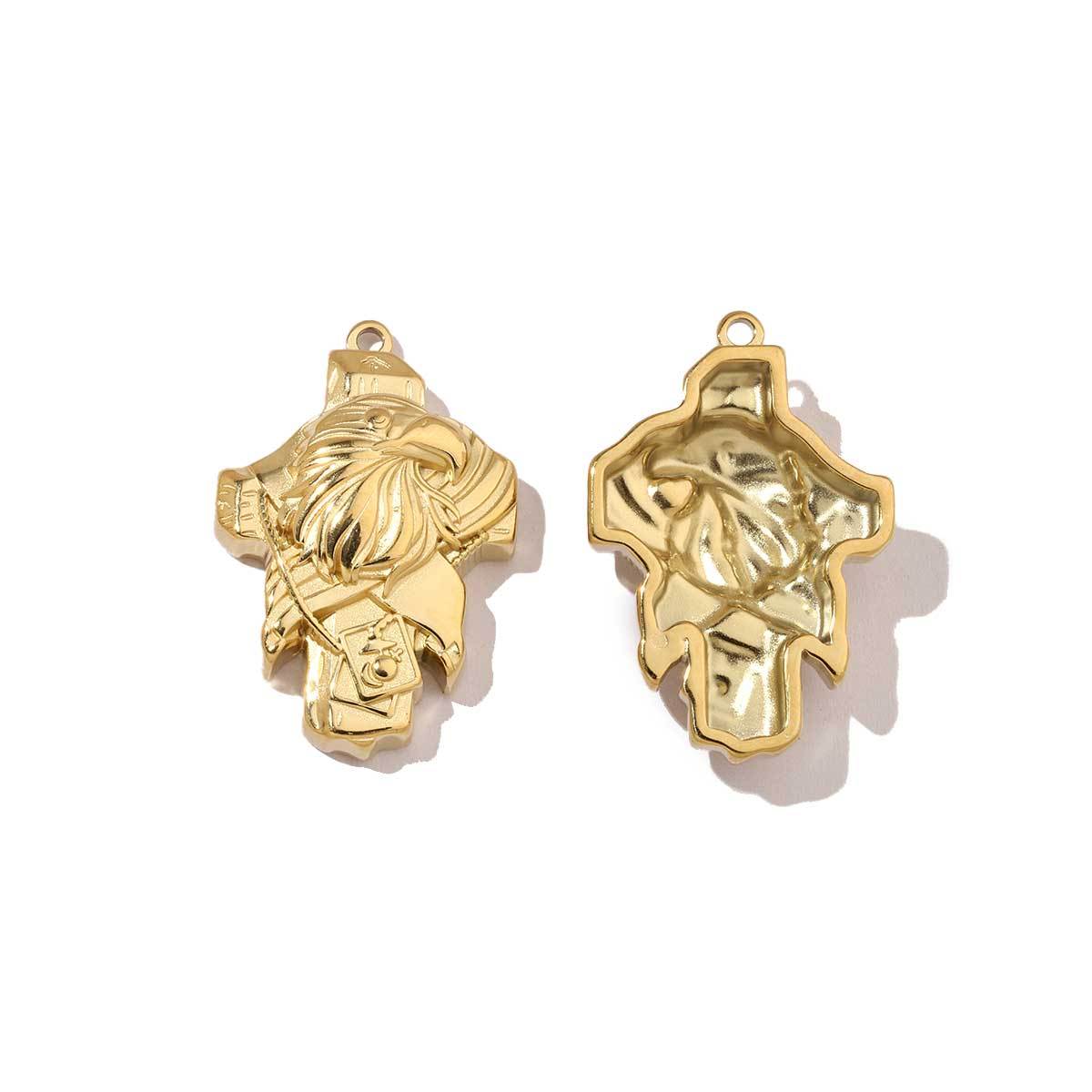 6pcs/pack Mirror Polish Steel Conch Elephant Eagle Charms Geometric Cross DIY Pendant For Necklace Earrings Making Accessories