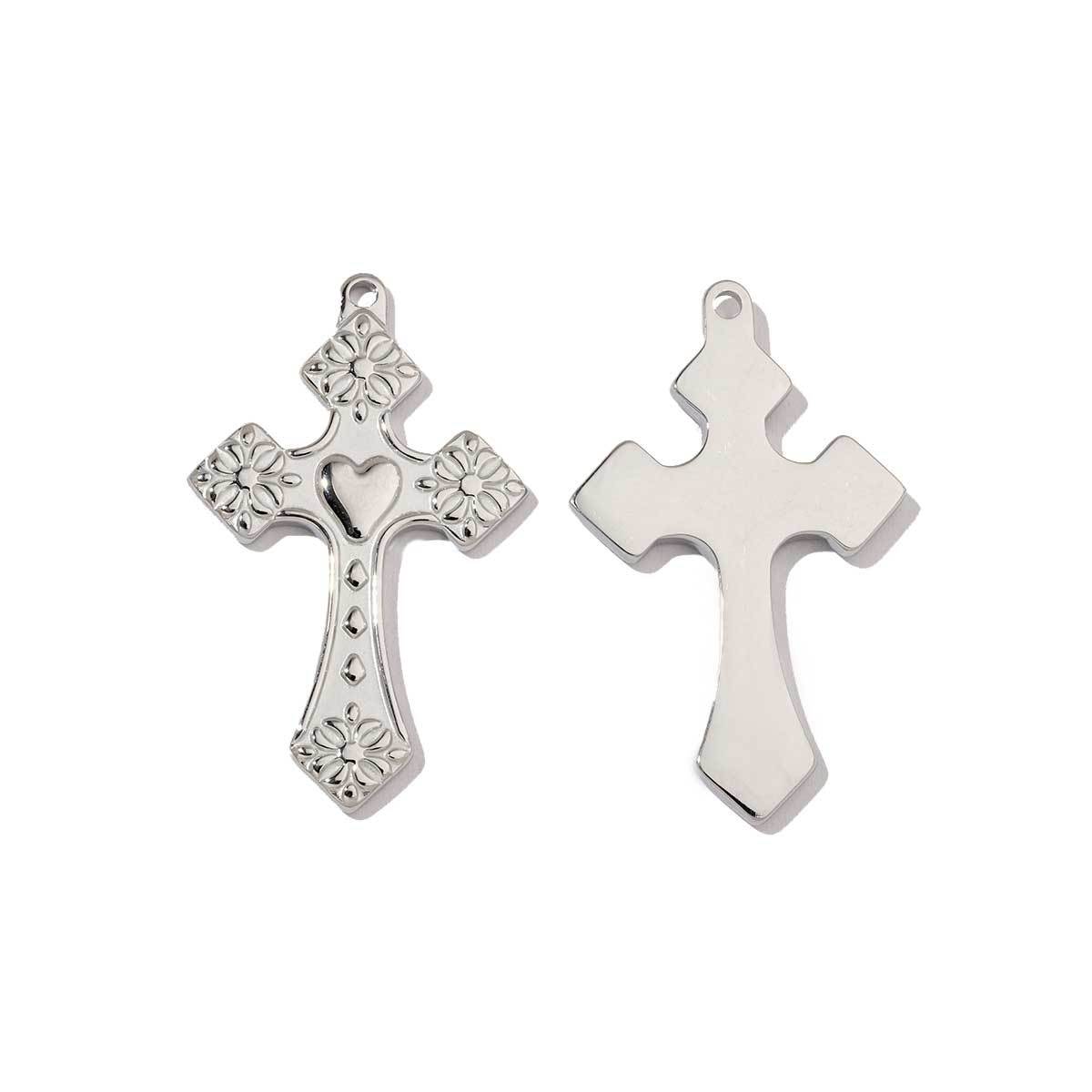 6pcs/pack Stainless Steel Conch Elephant Eagle Charms Geometric Cross DIY Pendant For Necklace Earrings Making Accessories