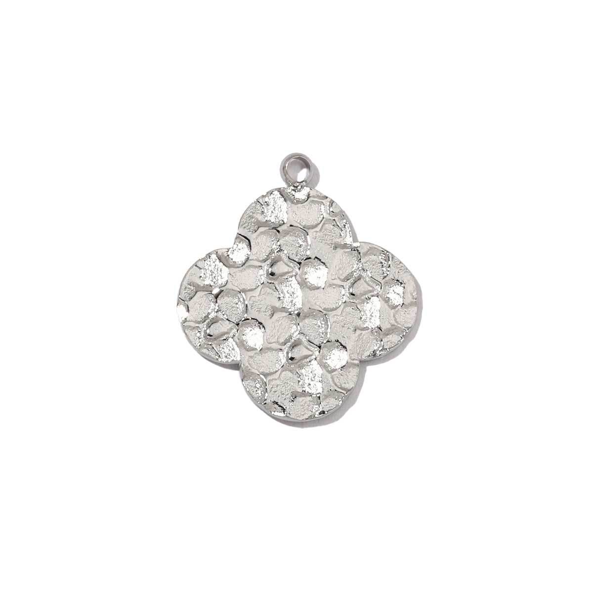 6pcs/pack  Mirror Polish Rose Clover Charms Stainless steel leaf Flower DIY Pendant For Women Jewelry Making Accessories
