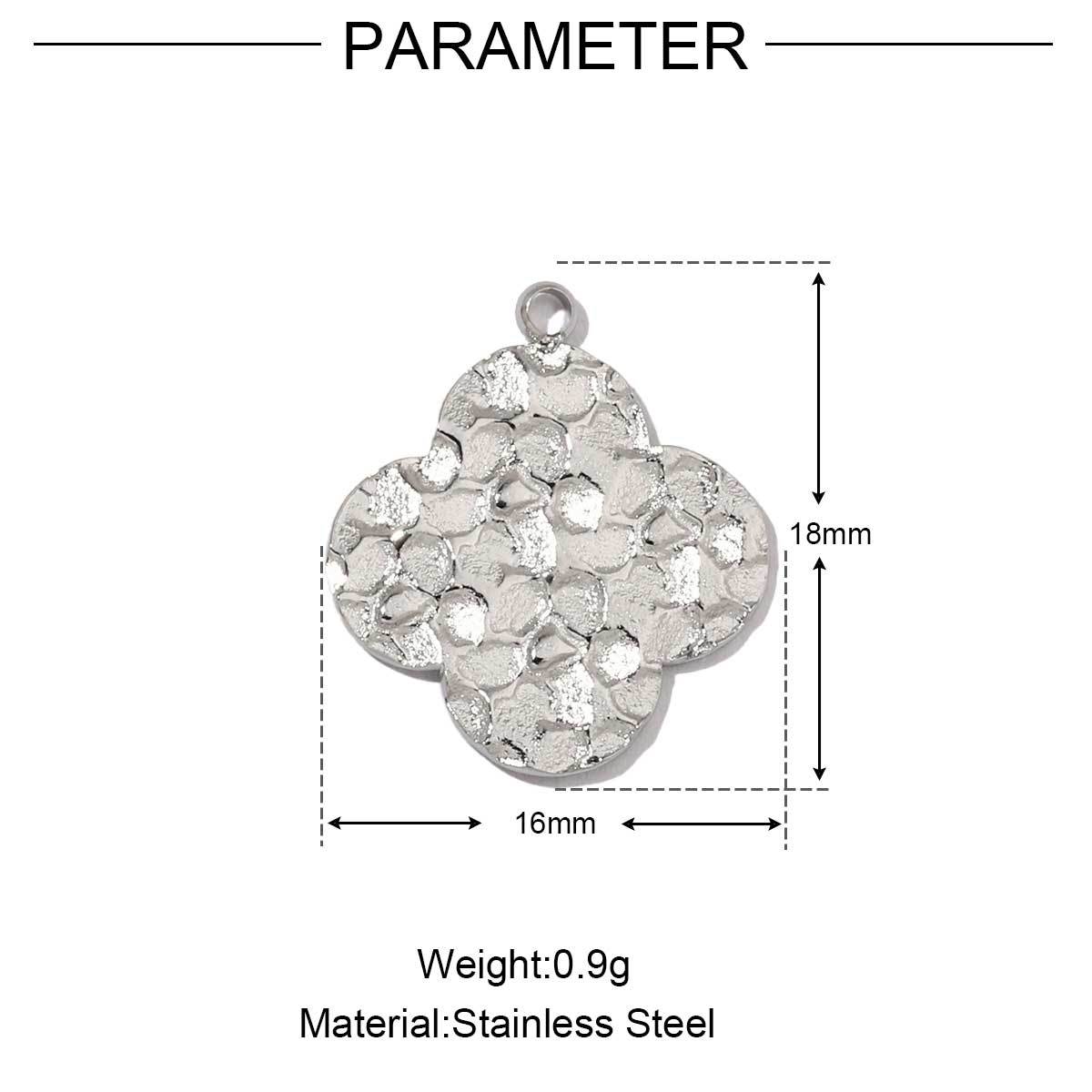6pcs/pack  Mirror Polish Rose Clover Charms Stainless steel leaf Flower DIY Pendant For Women Jewelry Making Accessories