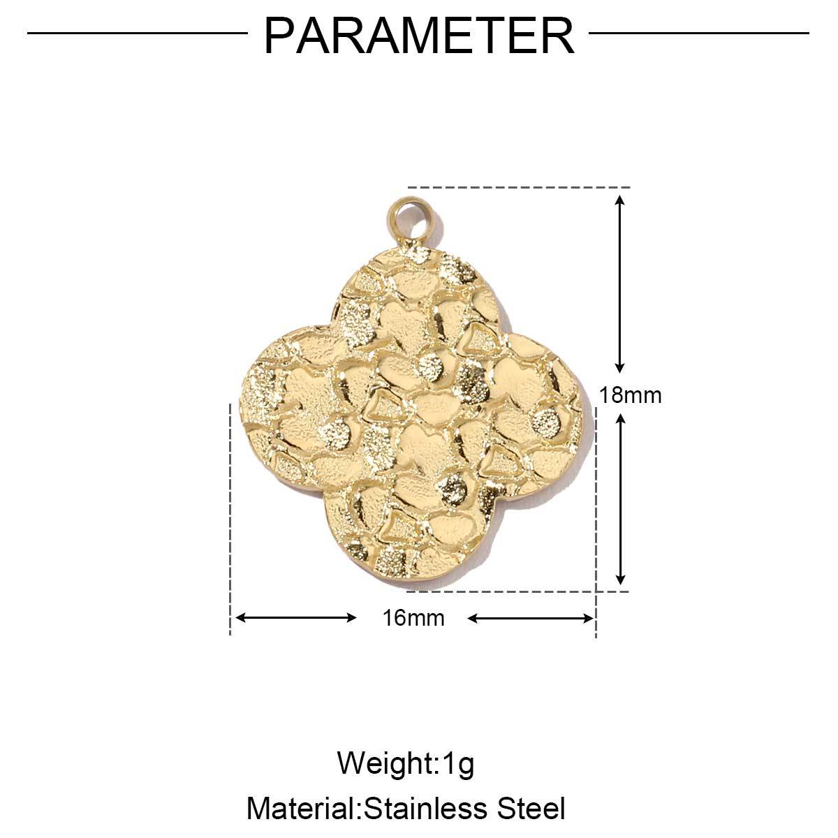 6pcs/pack  Mirror Polish Rose Clover Charms Stainless steel leaf Flower DIY Pendant For Women Jewelry Making Accessories