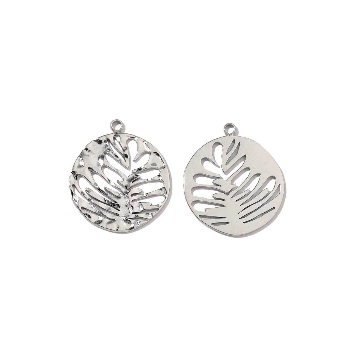 6pcs/pack  Mirror Polish Rose Clover Charms Stainless Steel Leaf Flower DIY Pendant For Women Jewelry Making Accessories