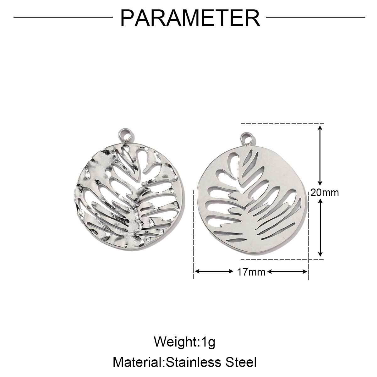 6pcs/pack  Mirror Polish Rose Clover Charms Stainless Steel Leaf Flower DIY Pendant For Women Jewelry Making Accessories