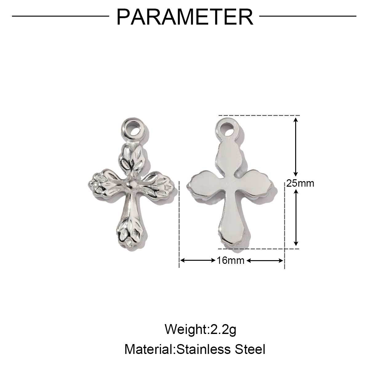 6pcs/pack  Mirror Polish Rose Clover Charms Stainless Steel Leaf Flower DIY Pendant For Women Jewelry Making Accessories