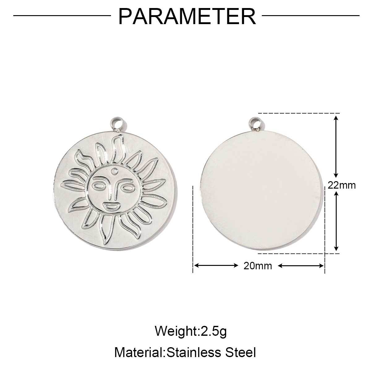 6pcs/pack Mirror Polish Sun Cresent Moon Star Charms Stainless Steel Tulips Flower DIY Pendant For Women Jewelry Making Findingss