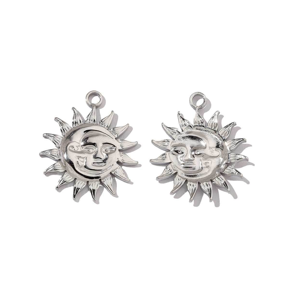 6pcs/pack Mirror Polish Sun Cresent Moon Star Charms Stainless Steel Tulips Flower DIY Pendant For Women Jewelry Making Findingss