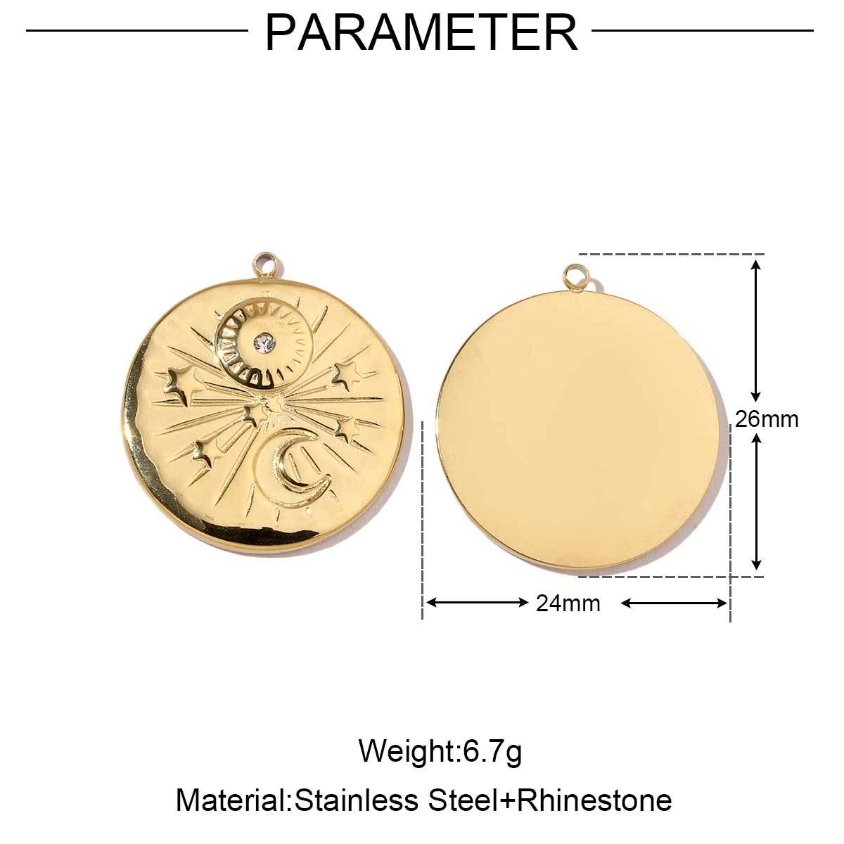 6pcs/pack Mirror Polish Sun Cresent Moon Star Charms Stainless Steel Tulips Flower DIY Pendant For Women Jewelry Making Findingss