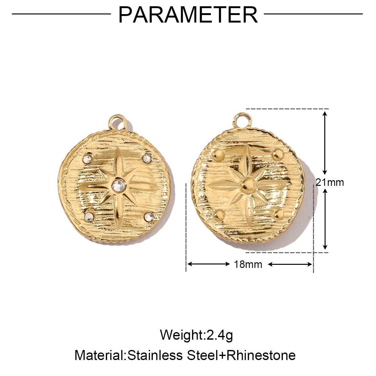 6pcs/pack Mirror Polish Sun Cresent Moon Star Charms Stainless Steel Tulips Flower DIY Pendant For Women Jewelry Making Findingss