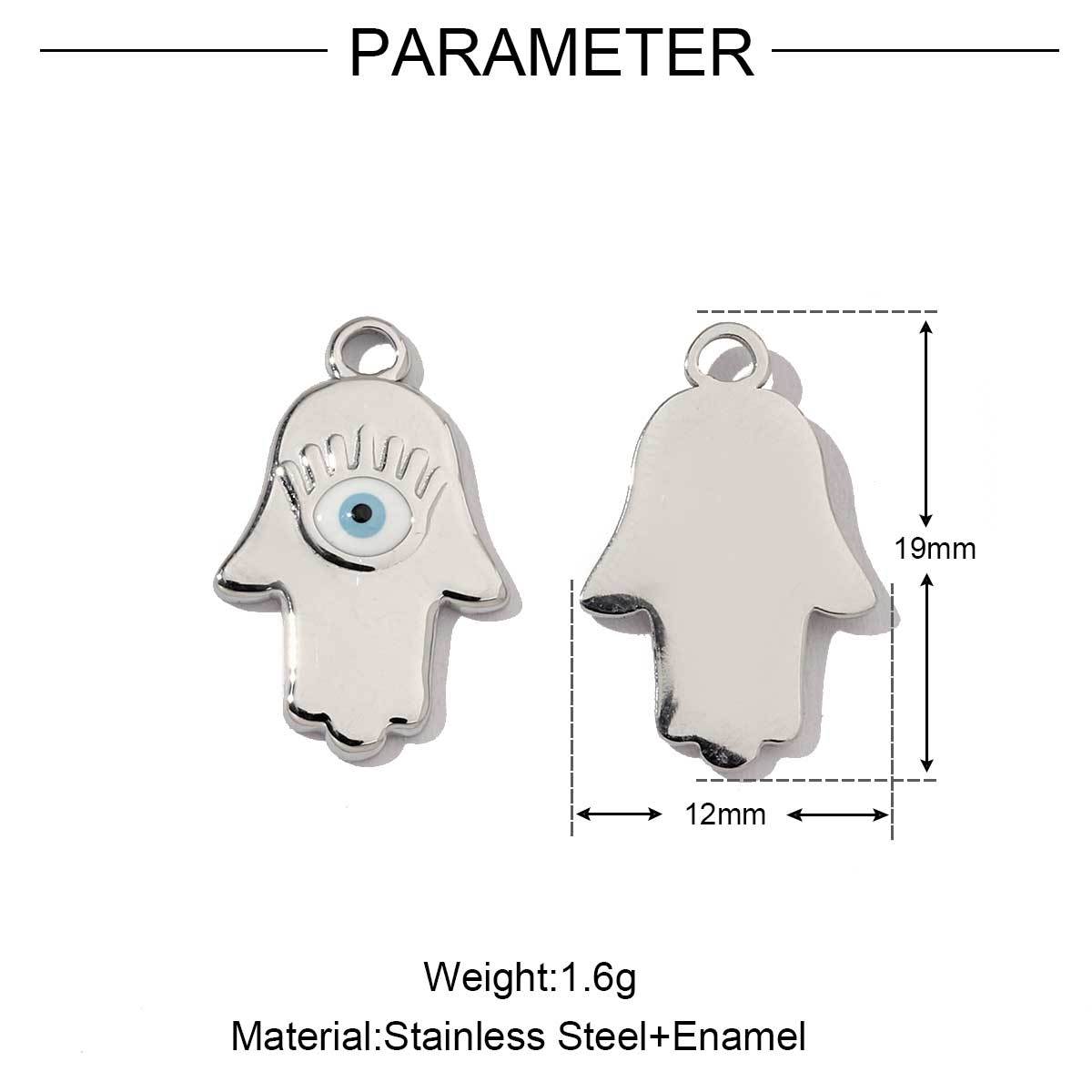 6pcs/pack Religious Stainless Steel Mirror Polish Buddha Hamsa Hand Charm Dream Catcher Small Pendant For Women DIY Jewelry Making