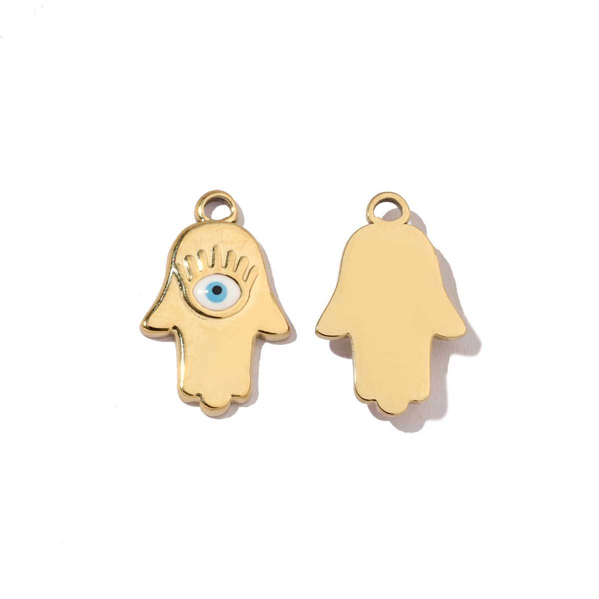 6pcs/pack Religious Stainless Steel Mirror Polish Buddha Hamsa Hand Charm Dream Catcher Small Pendant For Women DIY Jewelry Making