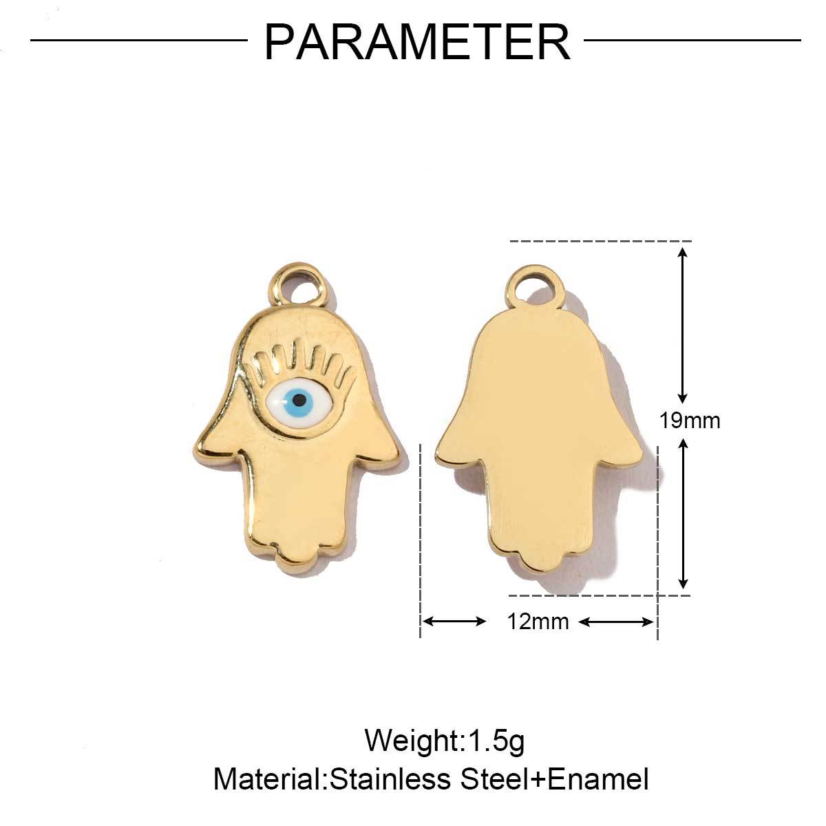 6pcs/pack Religious Stainless Steel Mirror Polish Buddha Hamsa Hand Charm Dream Catcher Small Pendant For Women DIY Jewelry Making