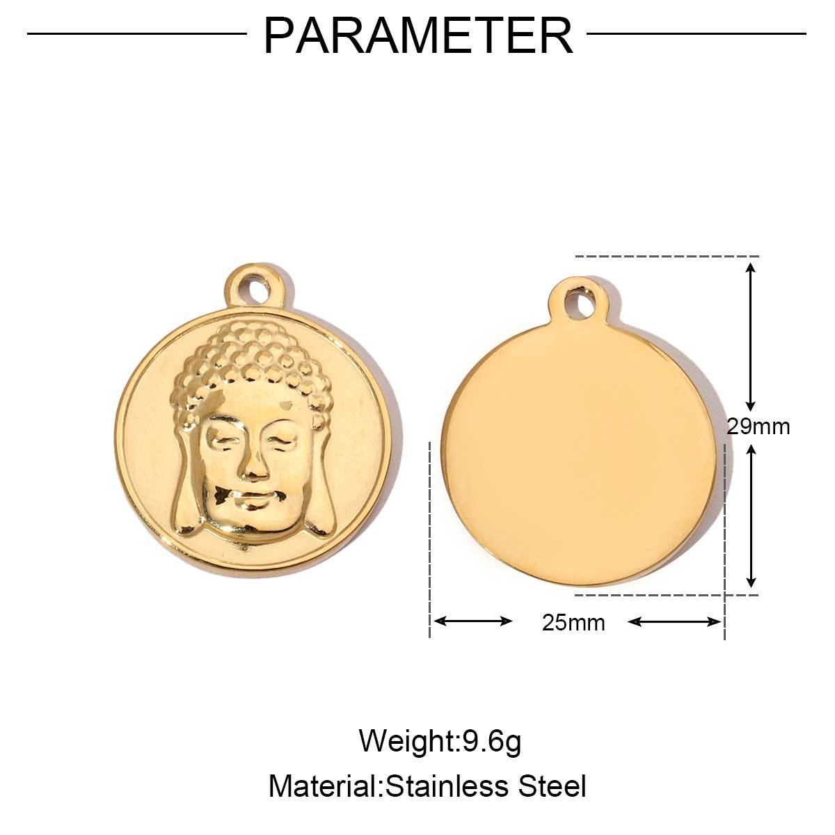 6pcs/pack Religious Stainless Steel Mirror Polish Buddha Hamsa Hand Charm Dream Catcher Small Pendant For Women DIY Jewelry Making