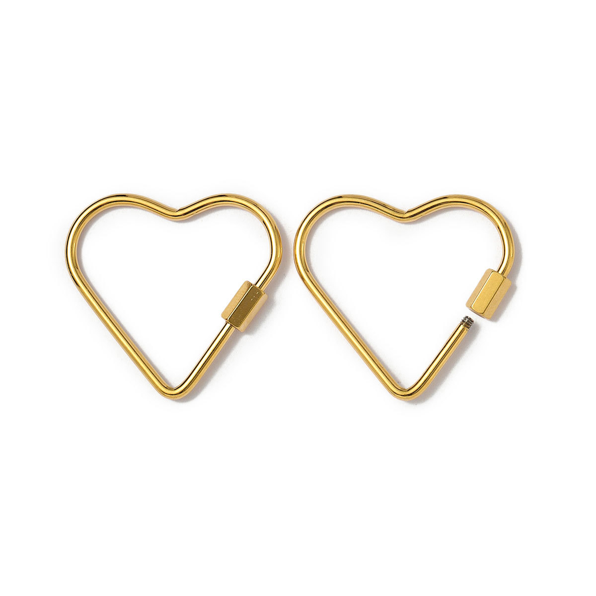 6pcs/lot Gold Plated Stainless Steel Geometric Connector Clips Heart Star Screw Lock Clasps for Necklace Keychain DIY Jewery