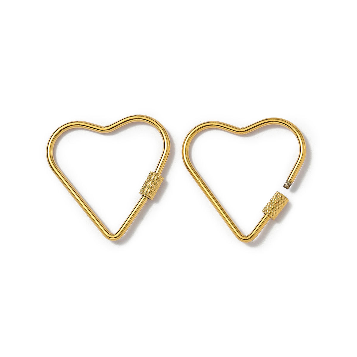 6pcs/lot Gold Plated Stainless Steel Geometric Connector Clips Heart Star Screw Lock Clasps for Necklace Keychain DIY Jewery