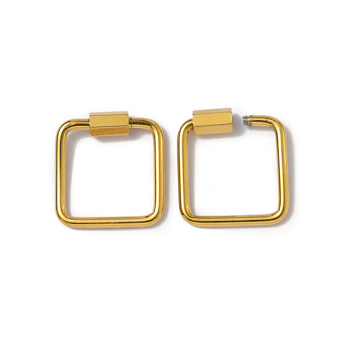 6pcs/lot Gold Plated Stainless Steel Geometric Connector Clips Heart Star Screw Lock Clasps for Necklace Keychain DIY Jewery