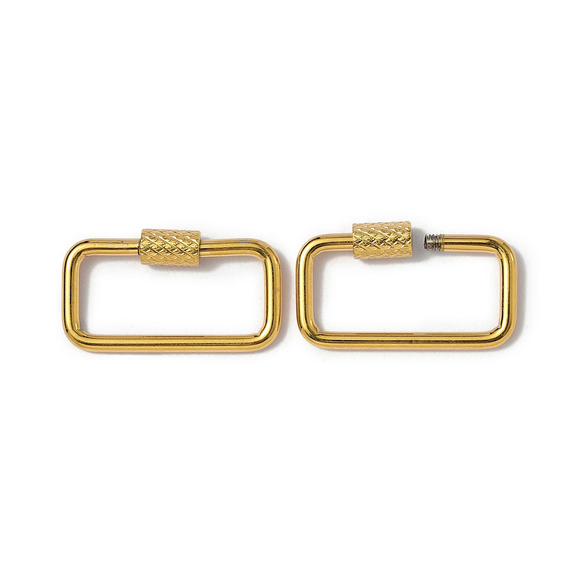6pcs/lot Gold Plated Stainless Steel Geometric Connector Clips Heart Star Screw Lock Clasps for Necklace Keychain DIY Jewery