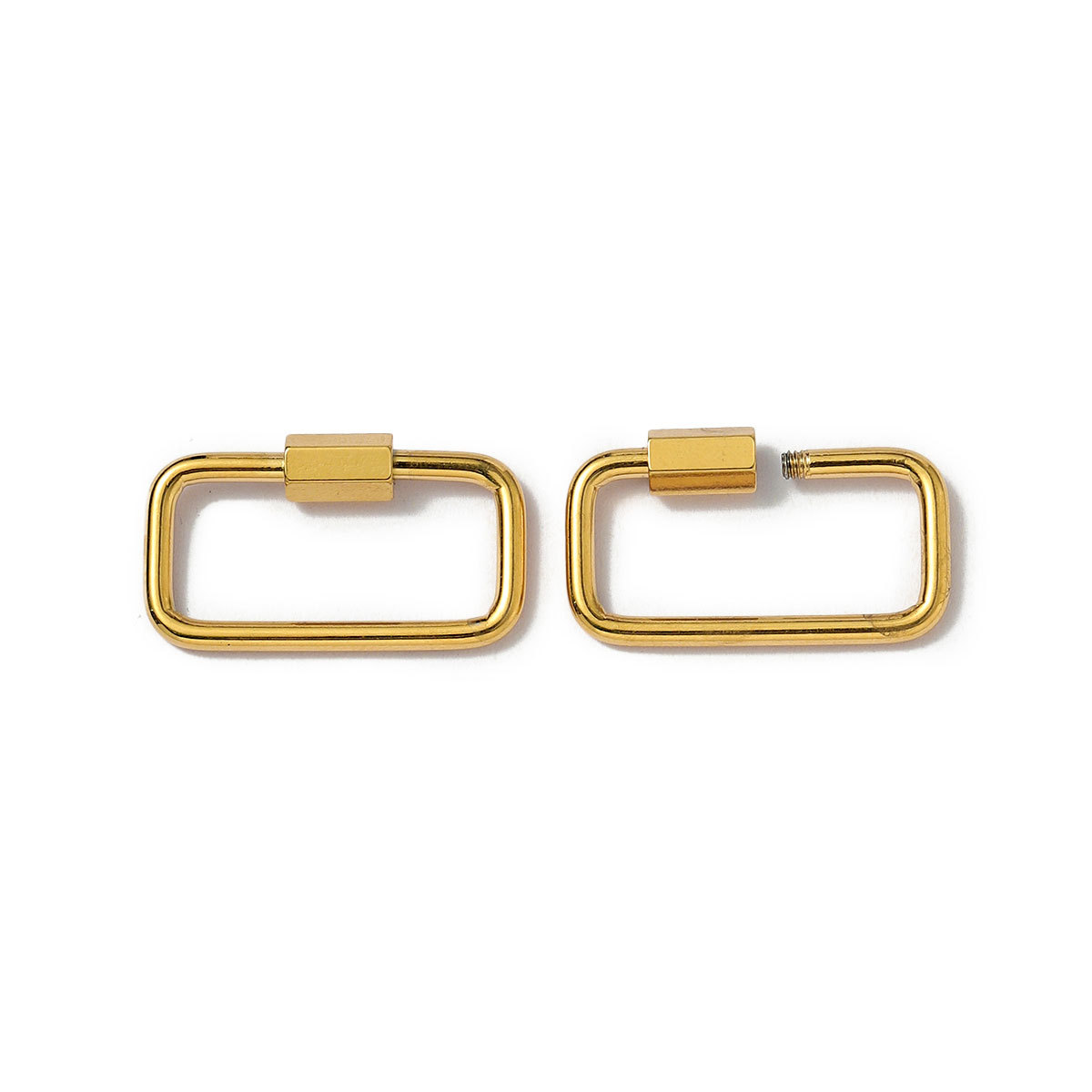 6pcs/lot Gold Plated Stainless Steel Geometric Connector Clips Heart Star Screw Lock Clasps for Necklace Keychain DIY Jewery