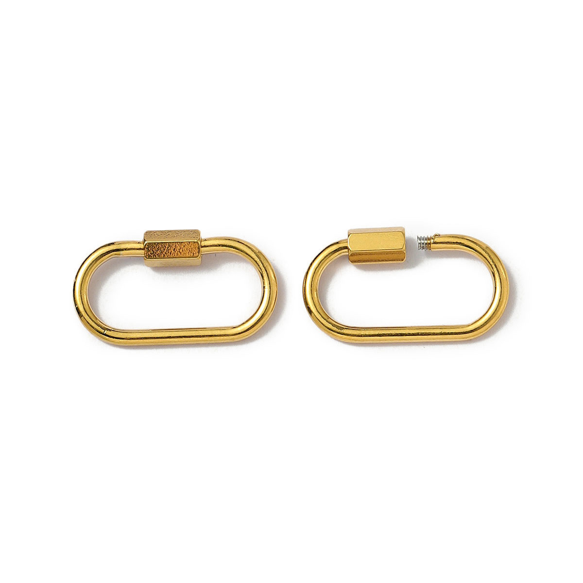 6pcs/lot Gold Plated Stainless Steel Geometric Connector Clips Heart Star Screw Lock Clasps for Necklace Keychain DIY Jewery