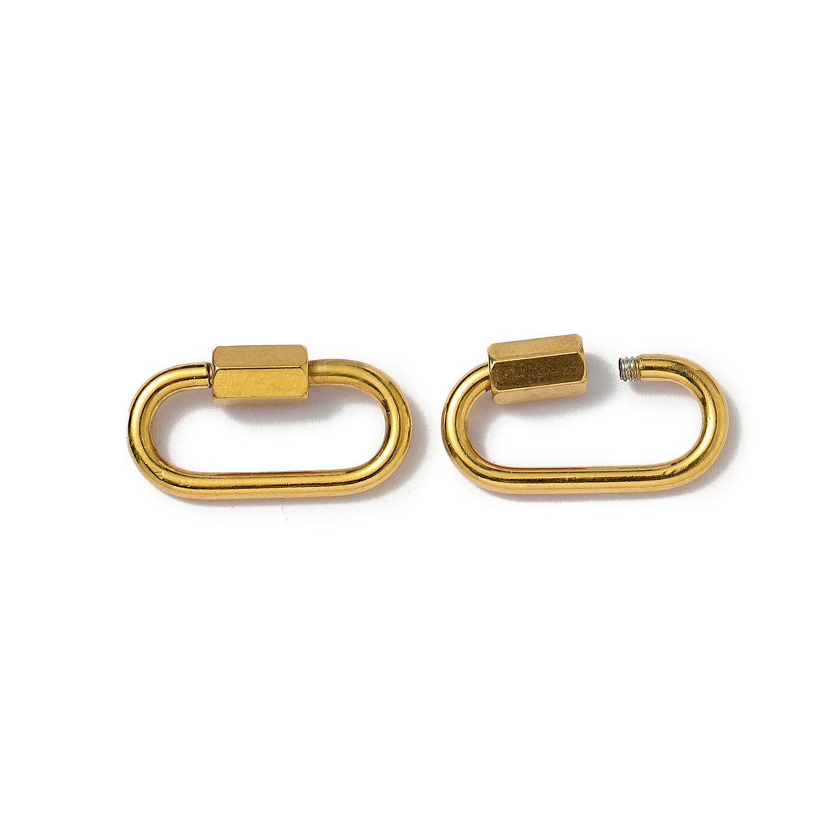 6pcs/lot Gold Plated Stainless Steel Geometric Connector Clips Heart Star Screw Lock Clasps for Necklace Keychain DIY Jewery