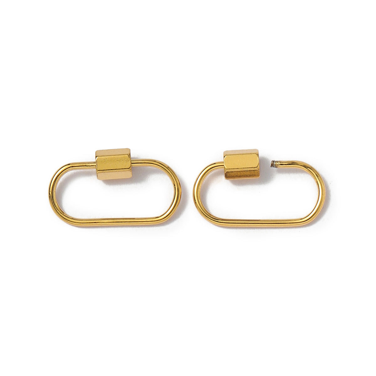 6pcs/lot Gold Plated Stainless Steel Geometric Connector Clips Heart Star Screw Lock Clasps for Necklace Keychain DIY Jewery