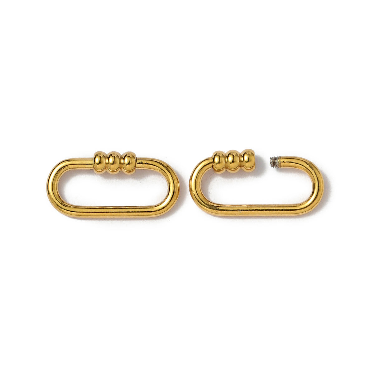 6pcs/lot Gold Plated Stainless Steel Geometric Connector Clips Heart Star Screw Lock Clasps for Necklace Keychain DIY Jewery