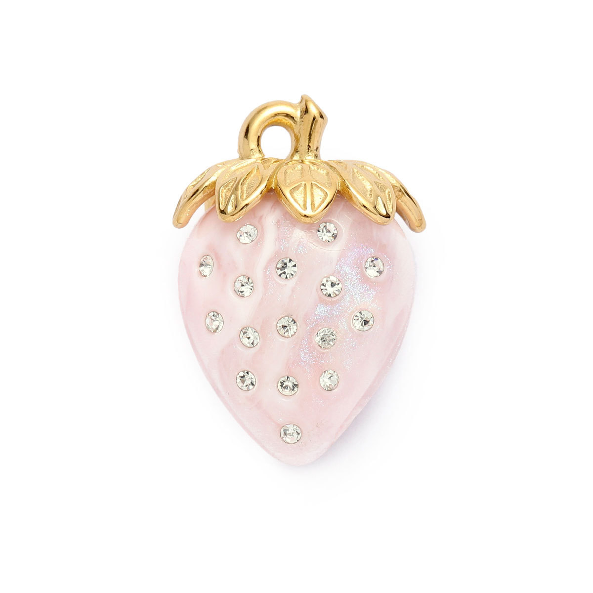 6pcs/Lot Stainless Steel Enamel Jewelry Set Strawberry Earrings & Cherry Heart Necklace Pendant Colorful DIY Charm for Women