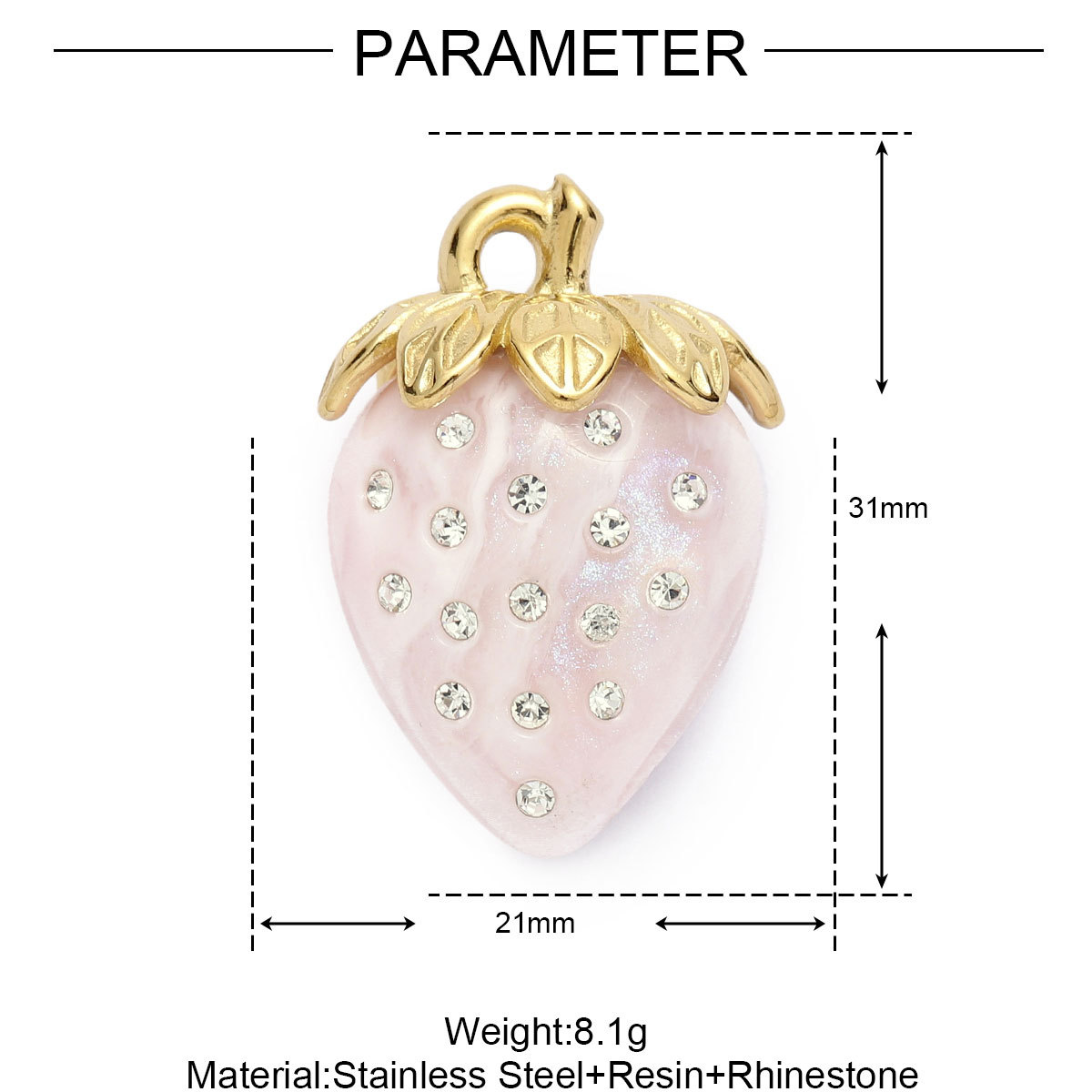 6pcs/Lot Stainless Steel Enamel Jewelry Set Strawberry Earrings & Cherry Heart Necklace Pendant Colorful DIY Charm for Women