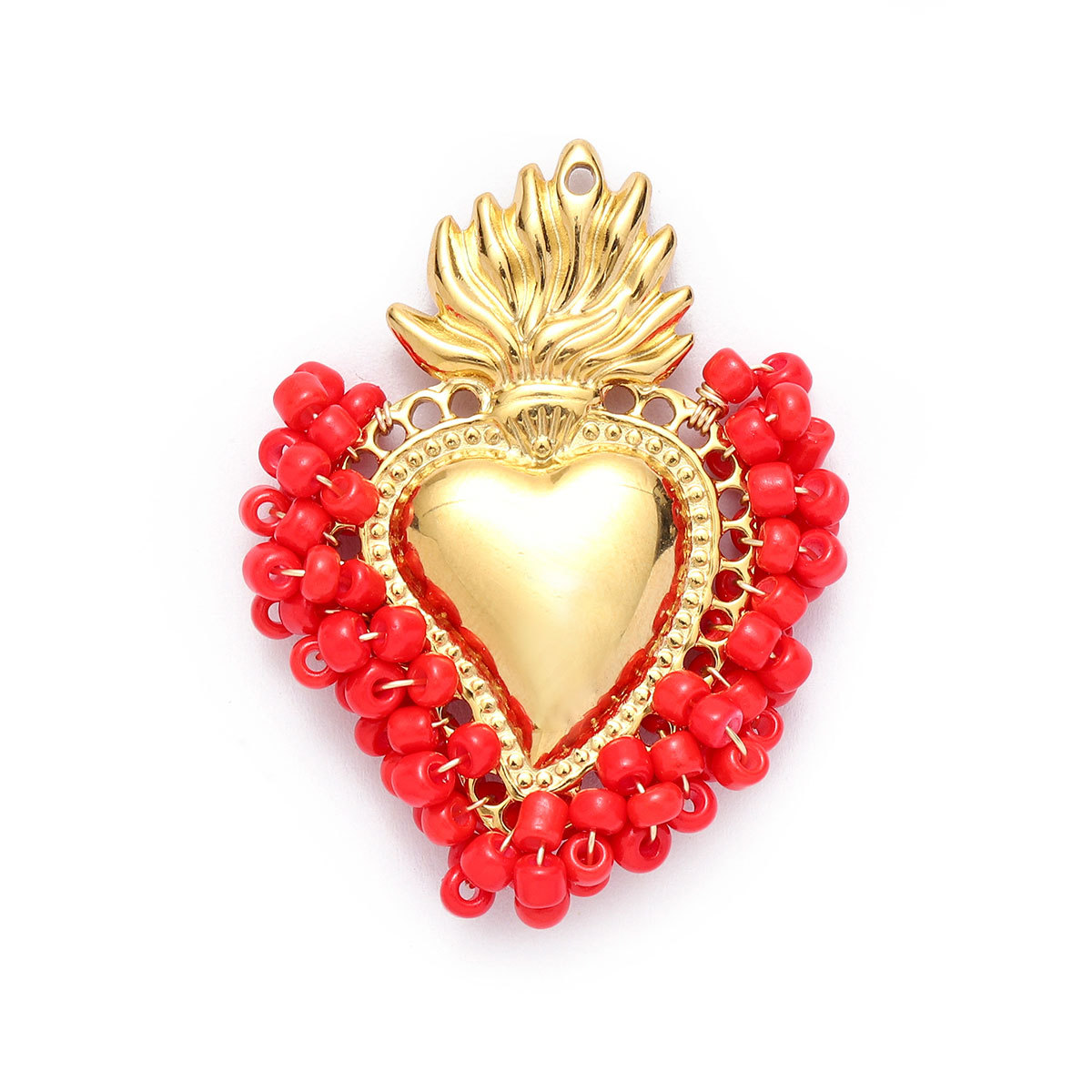 6pcs/Lot Stainless Steel Enamel Jewelry Set Strawberry Earrings & Cherry Heart Necklace Pendant Colorful DIY Charm for Women