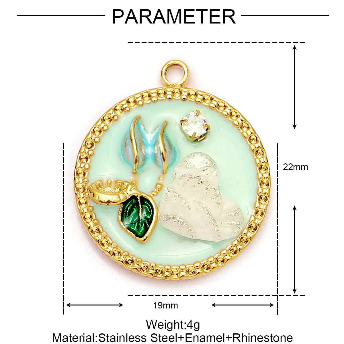 6pcs/Lot Monet Garden Style Stainless Steel Painted Flower Earring Charms Women Enamel Angel Butterfly Necklace Pendants DIY Jewelry