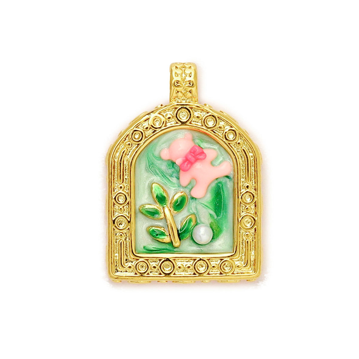 6pcs/Lot Monet Garden Style Stainless Steel Painted Flower Earring Charms Women Enamel Angel Butterfly Necklace Pendants DIY Jewelry
