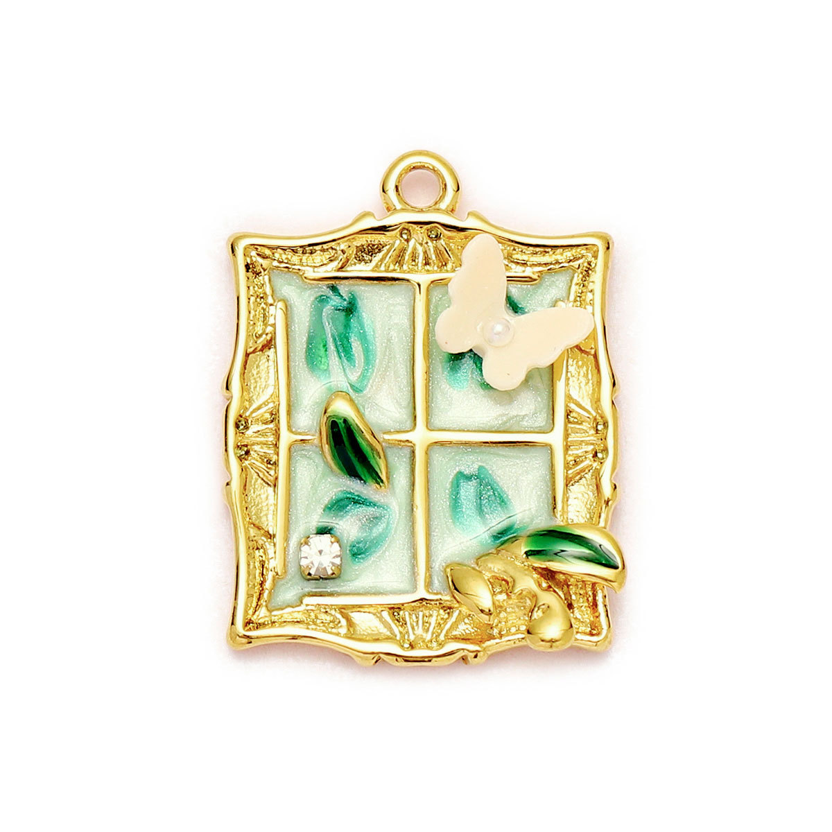 6pcs/Lot Monet Garden Style Stainless Steel Painted Flower Earring Charms Women Enamel Angel Butterfly Necklace Pendants DIY Jewelry